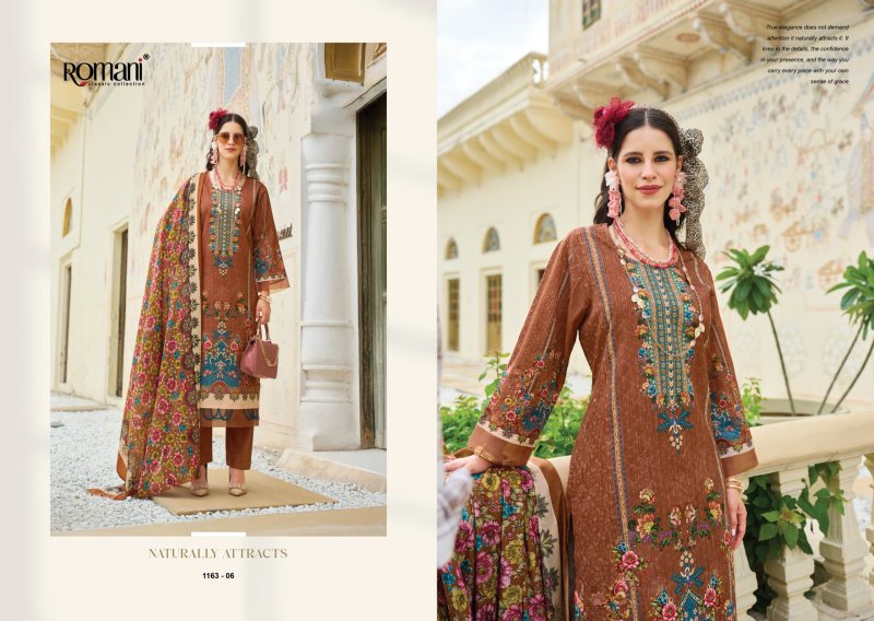 Nafisa Vol 3 By Romani Cotton Mal Printed Embroidery Dress Materials